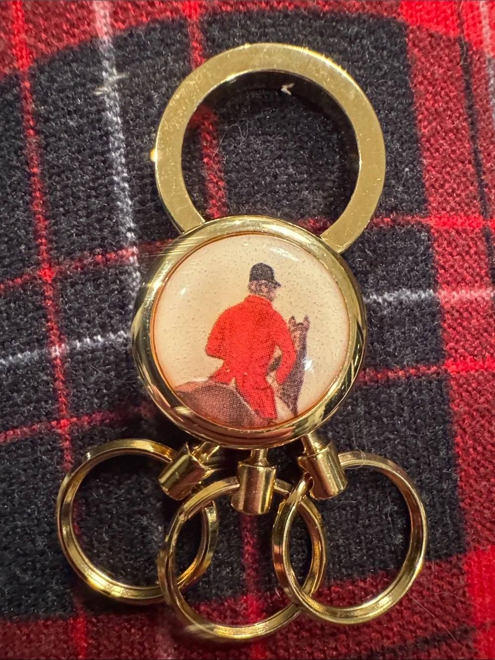 Gold Horse & Rider Key Ring - Picture 2 of 2